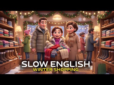 Understand English Fast! Winter Shopping Story | Slow English (A1–A2)