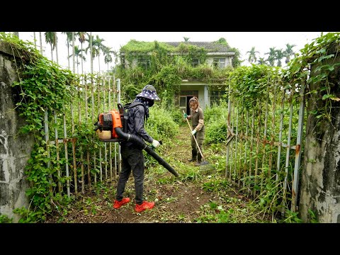 Girl vegetable garden was buried under weeds inside mysterious house | Free clean help satisfying