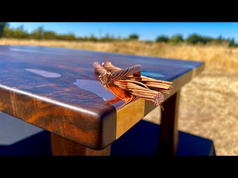 Melting Copper Wire Into a River Table