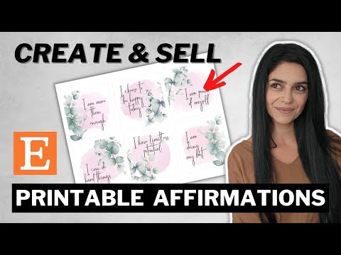 Printable Affirmation Cards Canva Tutorial - Create and Sell Printables on Etsy