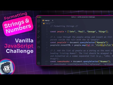 Vanilla JavaScript Challenge (Formatting Strings and Numbers)