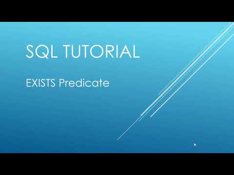 SQL Tutorial - EXISTS