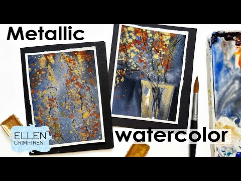 EASY & fun Metallic watercolor Cards !!