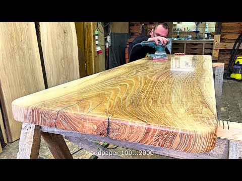 Diy. Ash TV stand with wooden spirals and hinges. Brass door handles. Wooden lattice