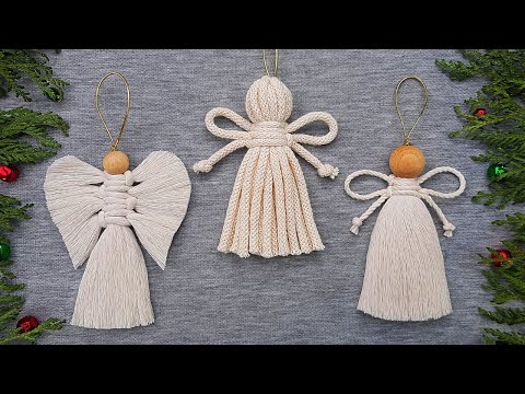 👼 DIY 3 fáciles ANGELES en MACRAME (paso a paso) | DIY 3 Easy Macrame Angels Tutorial Step by Step