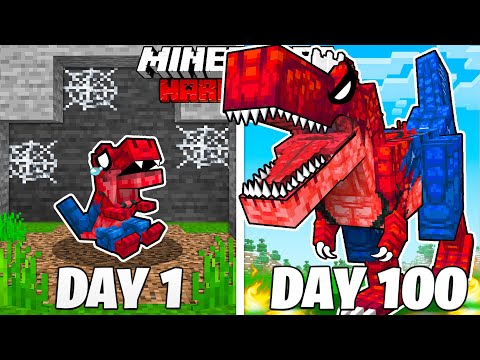 I Survived 100 Days as SPIDER REX in HARDCORE Minecraft