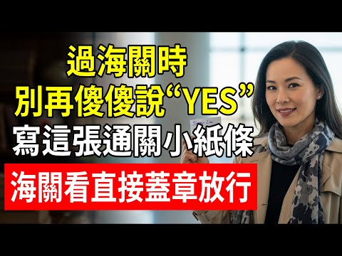 過海關時，別再傻傻說“YES”！寫這張通關小紙條，海關看了直接蓋章放行！#出國旅遊 #過海關 #探親簽證 #通關攻略 #幸福百分百 #琳姐 #英文不好 #機場攻略 #遣返回國 #小黑屋