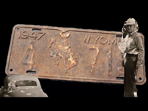 Very Rusty 1947 Wyoming Plate - Restoration