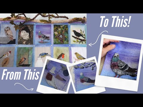 Embroidering a Pigeon: The Grand Finale of My Bird Wall Quilt!