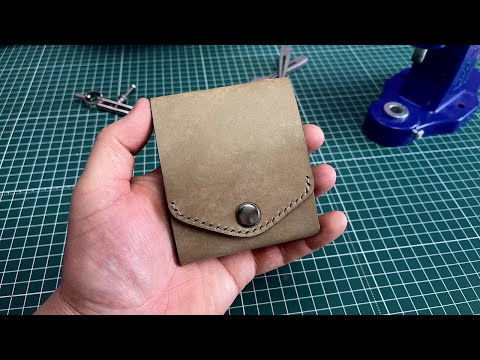 Making an unusual mini wallet made of leather.  PDF pattern in the description under the video