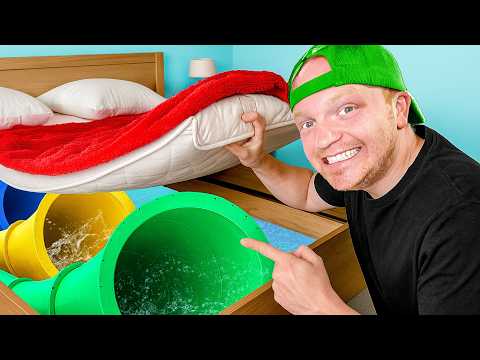 I Built 10 Secret Waterslides In My House!
