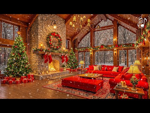 Instrumental Christmas Music With Fireplace 🔥 Relaxing Christmas Music 🎄 Soothing Christmas Ambience