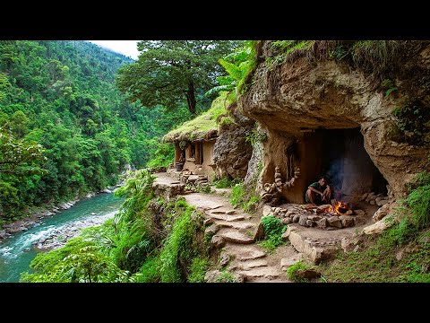 Bushcraft Master: Building A Stone Shelter By The Stream For Beautiful Forest Living