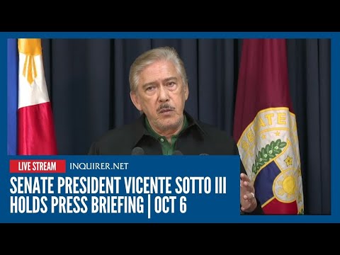LIVE: Senate President Vicente Sotto III holds press briefing | Oct 6