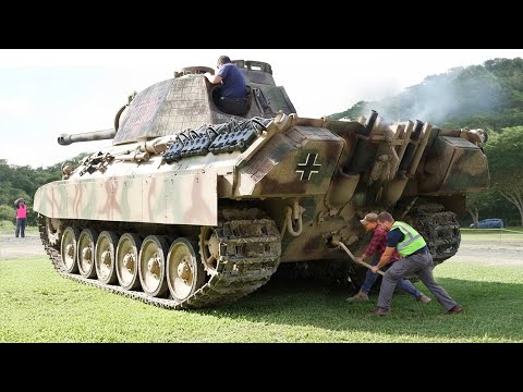 Hand Starting Massive WW2 Tank With Crazy Engine Sound 🔊
