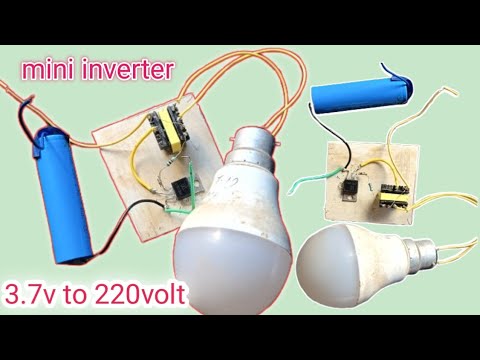 How to make mini inverter using mobile charger//Dc 3.7v to ac220 volt