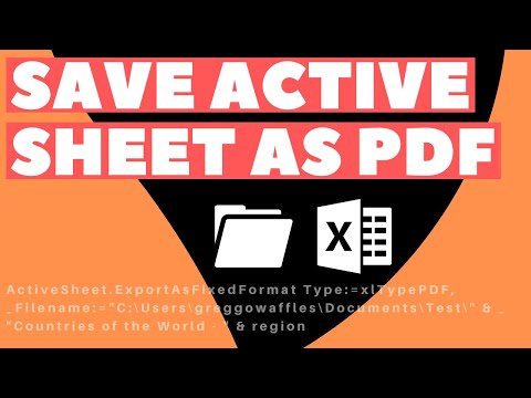 Excel VBA Macro: Save Active Sheet As PDF (Based on Cell Value)