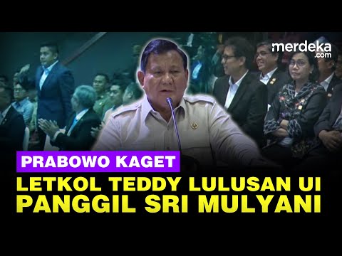 Momen Presiden Prabowo Kaget Letkol Teddy Lulusan UI: Bu Sri Mulyani, Ada Temannya Ni!