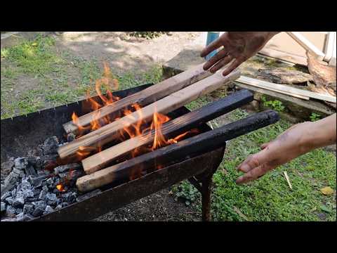 LOOK what I've done with FIRE and wood!!! That was AWESOME!!! DIY