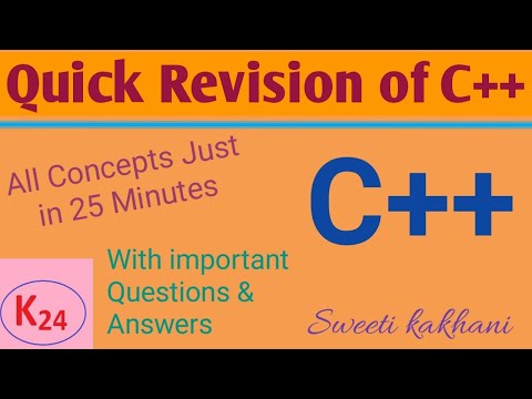 Quick Revision of C++ Programming language| #C++ | #cplusplusprogramming