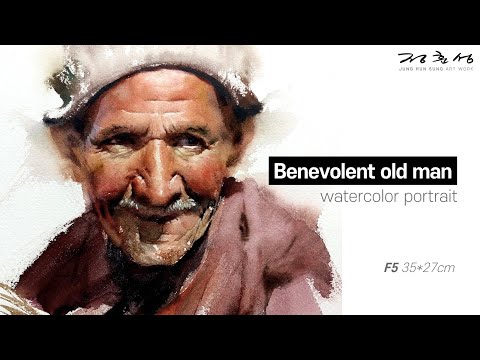 Watercolor portrait painting │ 인물수채화 초상화 취미미술 │ Benevolent old man