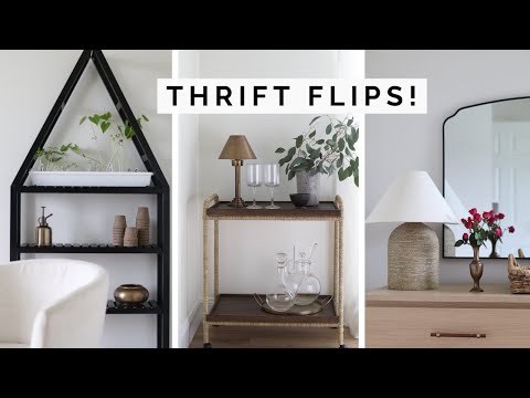 DIY HIGH END HOME DECOR DUPES USING CRAZY, CHEAP THRIFT STORE FINDS! EASY THRIFTED FURNITURE DIYS!