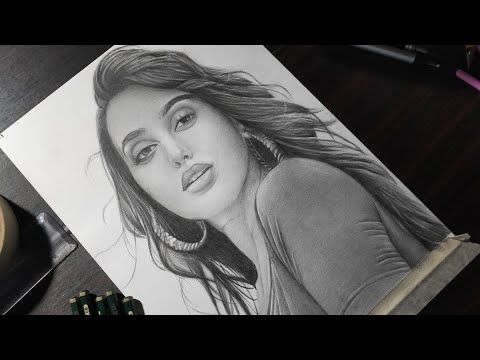 Drawing of Nora Fatehi | Timelapse video|
