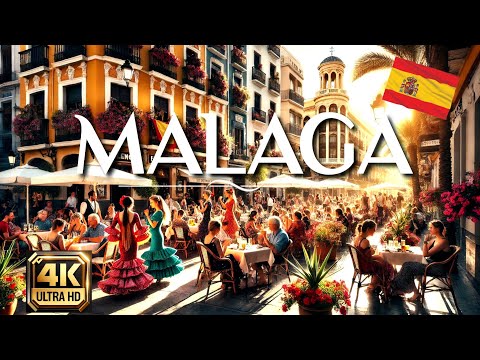 MALAGA  🇪🇸  Spain , Amazing Costa del Sol🌞 - Beautiful City in Andalusia  - 4K Video