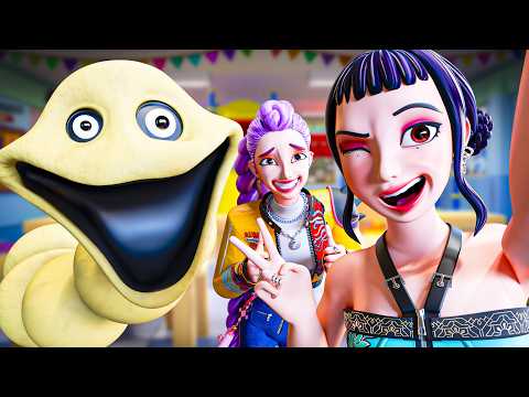 HUNGRY WORM & RUMI AT SCHOOL! KPop Demon Hunters Animation