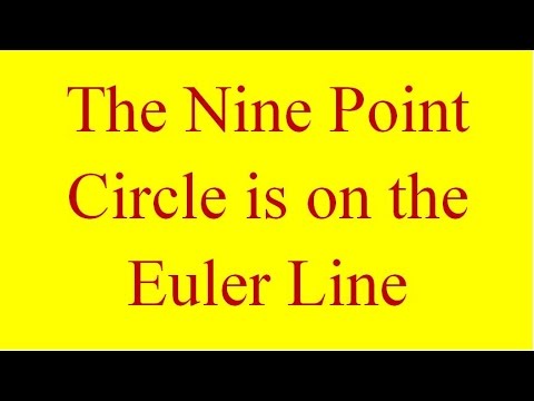 The Center of the Nine Point Circle is on Euler line