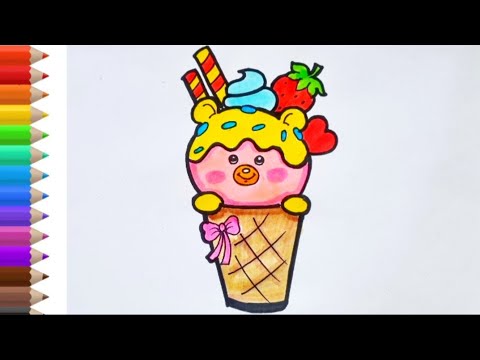 How to draw ice-creams drawing for kids #drawing #howtodraw #stepbystep 