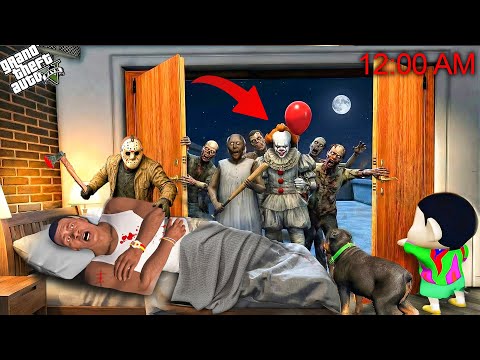 Franklin and Shinchan Hunted by Pennywise & Ghostface in Los Santos! 👣👻 | GTA 5