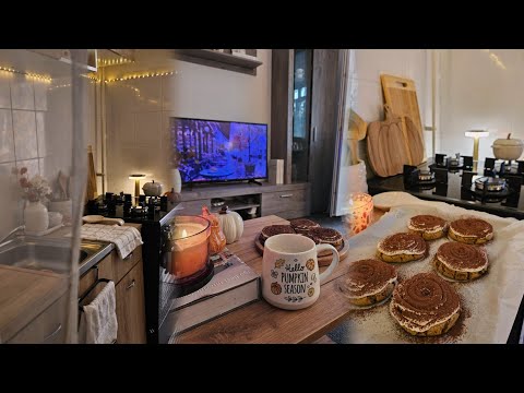 Hello Autumn 🍂 |A cozy rainy day , decoration for autumn, Tiramisu cookies,Organizing my new fridge
