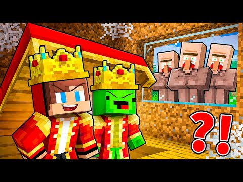 JJ and Mikey Became KINGS And Hid It From POOR Villagers in Minecraft - Maizen