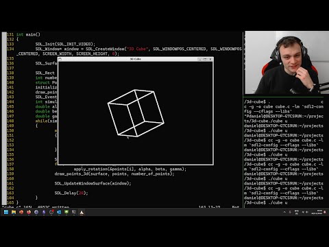 Coding a Rotating 3D Cube in C
