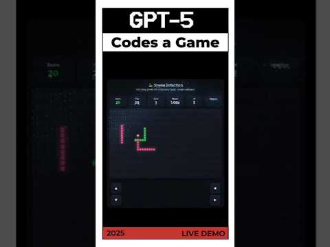 GPT-5 AI Codes a Game in 30 Seconds – Live Demo #chatgpt #coding #ai