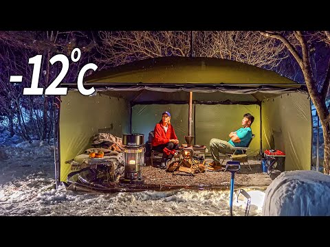 -12도 한파와 60cm 폭설도 거뜬한 숲속 혹한기 캠핑│썰매 그리고 냉장고 만들기│순창 웅이네 캠핑장