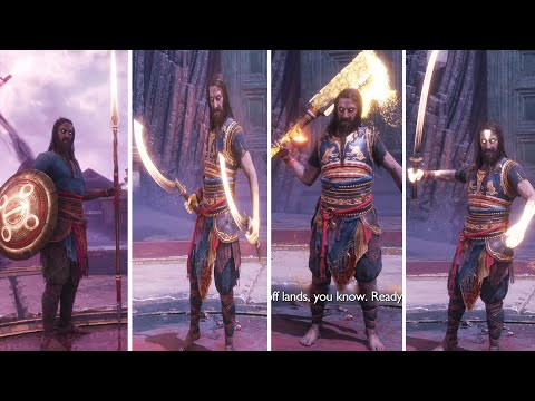 Tyr Shows Kratos All His Mythology Weapons Scene - God Of War Ragnarok Valhalla DLC PS5 2023