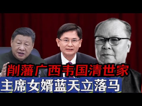 削藩广西王韦国清世家｜主席女婿蓝天立落马