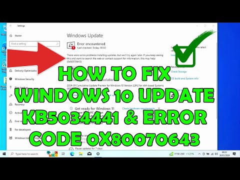 How To Fix Windows Update KB5034441 error 0x80070643