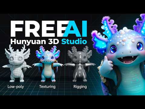 Best FREE AI for 3D Now BETTER - Hunyuan 3D Studio