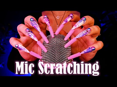 ASMR Mic Scratching with Crazy Tingly Nails (No Talking) Mic Scratching - No Cover