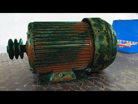 QH Restoration of Old Strange Rusty Damaged 3 Phase Motor// Restoration of Burnt 3 Phase Motor