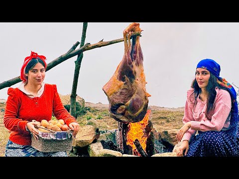 Cook a whole leg of beef in the mountain oven! Nomad grandmother's recipe!