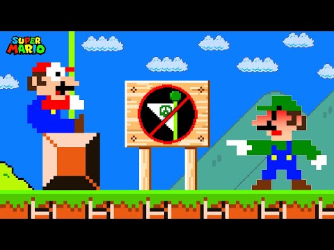 Mario and Luigi. But Flagpole is Banned in Super Mario Bros