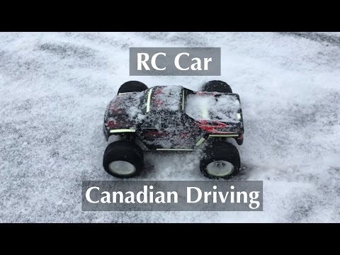 Driving RC Car In Snow + Slow Mo