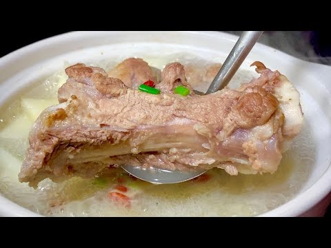 燉骨頭湯，多做兩個步驟，湯鮮味美，湯色奶白，營養又美味超好喝【阿朝哥美食 】#燉骨頭湯 #燉骨頭 #湯