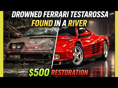 I Found a Drowned Ferrari Testarossa in a River and Restored It for $500 | Silent ASMR Restoration.