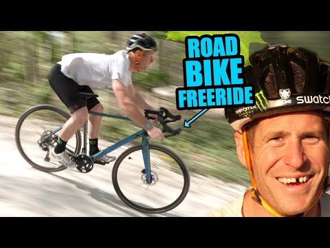 INSANE MTB FREERIDE SENDS ON MY ROAD BIKE!