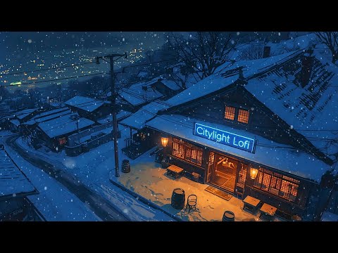 Snowfall in a Japanese Street Café — Lofi Chillhop for Calm Nights